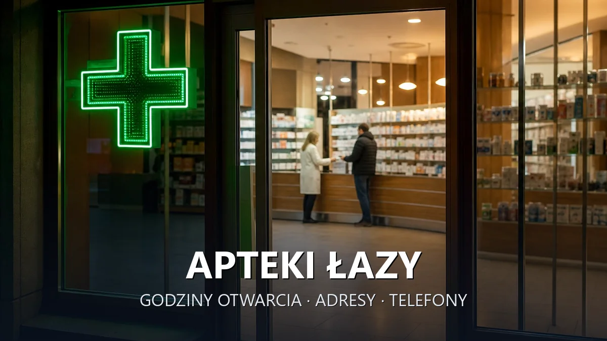 Apteki ŁAZY, powiat zawierciański - adresy, telefony, godziny otwarcia