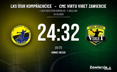 [PIŁKA RĘCZNA] LKS OSiR Komprachcice – CMC VIRTU VIRET Zawiercie 24:32. Pierwsza połowa rozstrzygnęła mecz w I Lidze Mężczyzn (Grupa D)