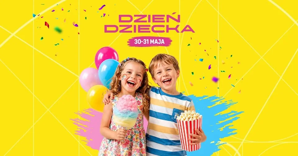 Grafika promocyjna wydarzenia Hawajski Dzień Dziecka w Bramie Jury w Zawierciu. Dwa dni atrakcji w klimacie ALOHA