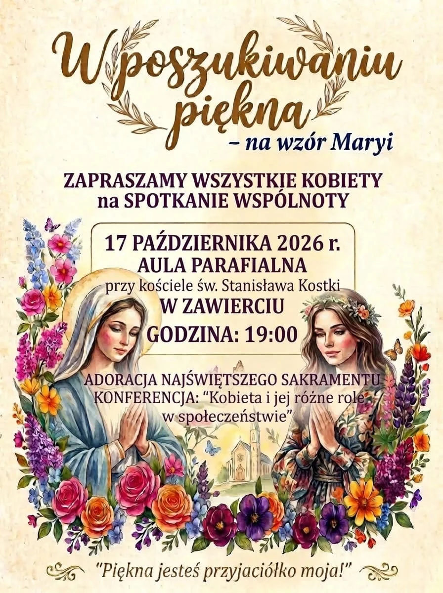 Grafika promocyjna wydarzenia Kobieta i jej różne role w społeczeństwie – spotkanie w Zawierciu