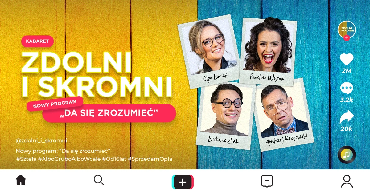 Grafika promocyjna wydarzenia Komediowy program „Da się zrozumieć” w Zawierciu