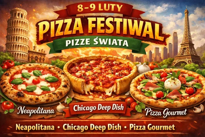 Grafika promocyjna wydarzenia Pizza Festiwal w DOLCE VITA — od Margheritą po pizza gourmet