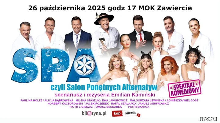 Obrazek przedstawia grafikę promocyjną wydarzenia Lekka komedia sytuacyjna w MOK Zawiercie