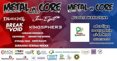 Grafika promocyjna wydarzenia Metal vs Core IV festiwal muzyki