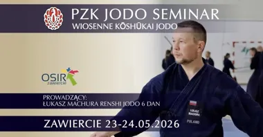 Grafika promocyjna wydarzenia PZK Wiosenne Kōshūkai Jodo 2026 w Zawierciu