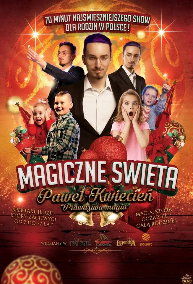 Grafika promocyjna wydarzenia Magiczne święta – Familijny Spektakl Iluzji „Prawdziwa Magia” (Zawiercie)
