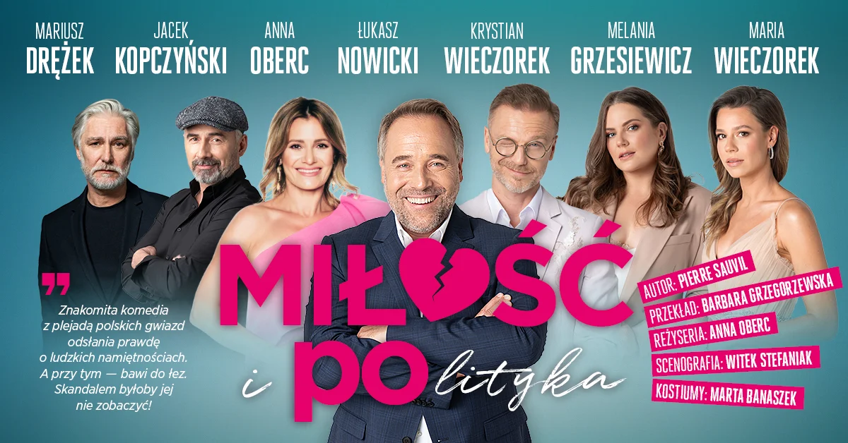 Grafika promocyjna wydarzenia Miłość i polityka: komedia w Zawierciu