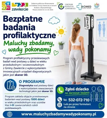 Skaner 3D zbada dzieci z Zawiercia. Bezpłatny program obejmie 1000 osób