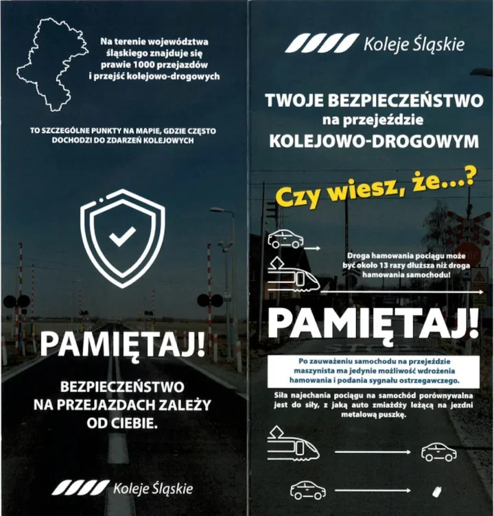 Pociąg hamuje 13 razy dłużej niż samochód. Ostrzeżenie dla kierowców