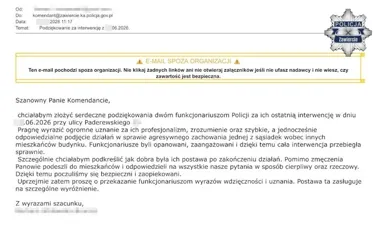 Agresja w bloku, potem przyszły podziękowania dla zawierciańskich policjantów