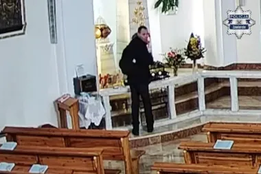 Zawiercie - monitoring nagrał sprawcę włamania do kościelnych skarbon